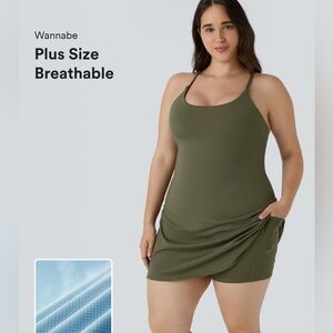 Halara Everyday Softlyzero Plush Fabric Plus Size Dress-Wannabe 2X Green